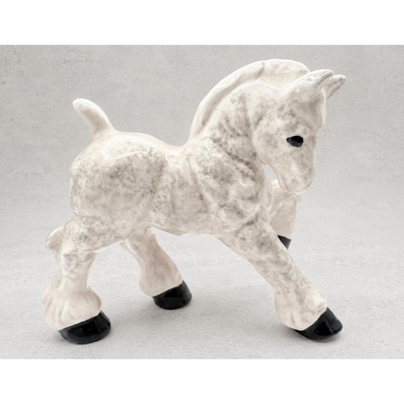 Other - Vintage Horse Figurine Ceramic Dapple Gray Equine Statue 5" Unmarked